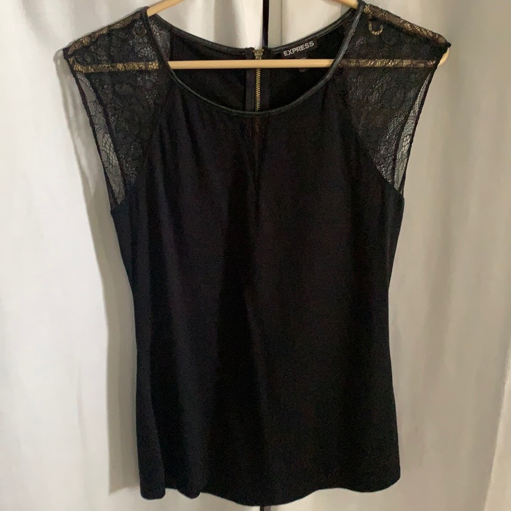 Sexy lace and leather top